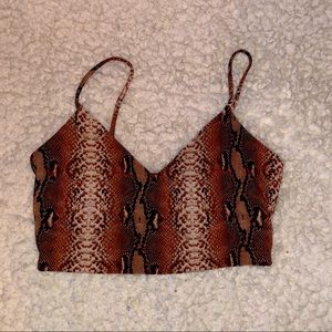 Snake print crop top